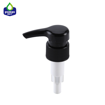 28mm versah schwarze Lotions-Pumpe, große Dosierung 4cc Plastikflüssigseife-Zufuhr-Pumpe mit Rippen
