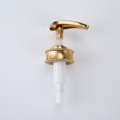Flüssiger Handseifenspender-Creme-Großhandelskörper pumpt kundenspezifische Aluminiumdeckel-Lotions-Pumpe für Flasche mit Goldkragen
